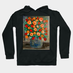 Some abstract mixed flowers in a metallic vase Hoodie